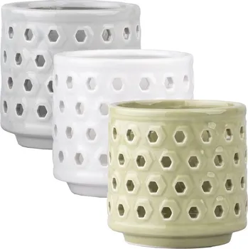 Svícen Svícen keramika 100x100mm na čajovou svíčku, mix barev 314 gram