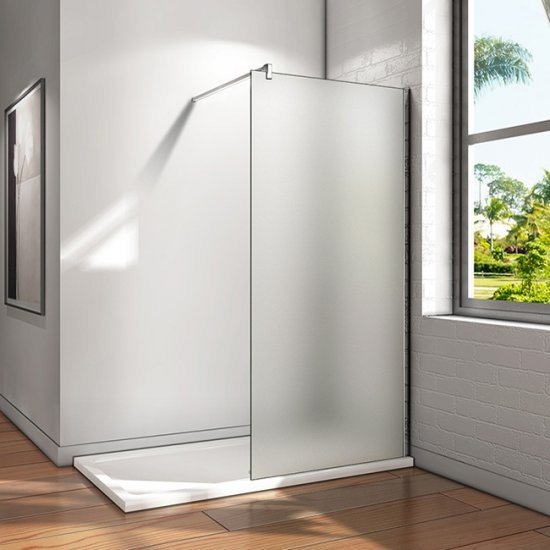 H K - Sprchová zástěna walk-in Melody W1 100x195, sklo frost se stabilizační vzpěrou MELODYW1100Frost