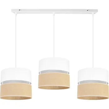 Závěsné svítidlo Juta, 3x jutové/bílé textilní stínítko, w