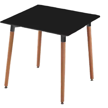 Jídelní stůl PORTO - 80 stůl s MDF deskou, nohy buk, 800x800 mm, černý lak