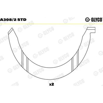 Kliková hřídel Distanční kotouč, kliková hřídel GLYCO A308/2 STD