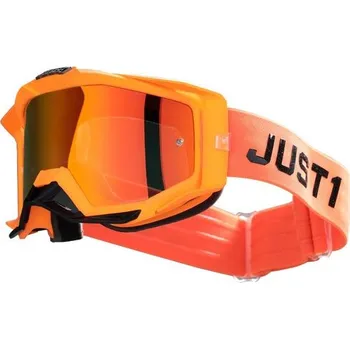 Motocyklové brýle Brýle JUST1 IRIS PULSAR Neon orange + čiré plexi a 8 trhaček ZDARMA