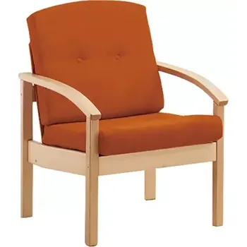 Sedací souprava RO - 01 křeslo čalouněné látkou Bora, dřevěné BORA 39 - látka cihlová