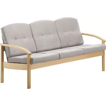 Sedací souprava RO - 03 trojkřeslo čalouněné koženkou Holy, dřevěné HOLY SA 3 - koženka světle šedá