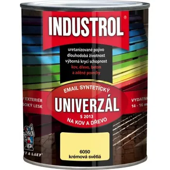 univerzální barva Industrol S2013 univerzál lesk vrchní barva na kov a dřevo, 6050 světle krémová, 750 ml