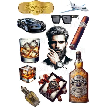 Jedlá dekorace na dort Nejlepší muž 2 - jedlý papír - Bez úprav