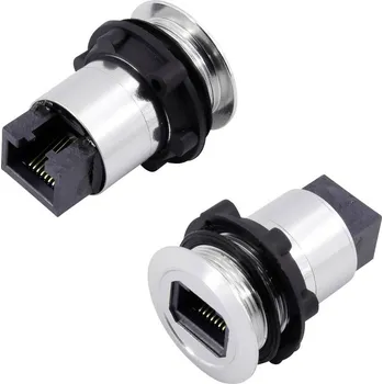 Elektrická zásuvka zásuvkový modul RJ45 RJ45 zásuvka, vestavná TRU COMPONENTS 1417396, stříbrná, 1 ks