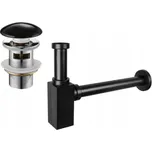 MEXEN/S - Umyvadlový sifon s výpustí click-clack s přepadem černá 7992060-75