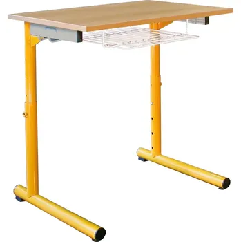 Odpadkový koš ARNOŠT 1 lavice 1-místná stavitelná, velikost 2 - 6, koš RAL 1028 - žlutá