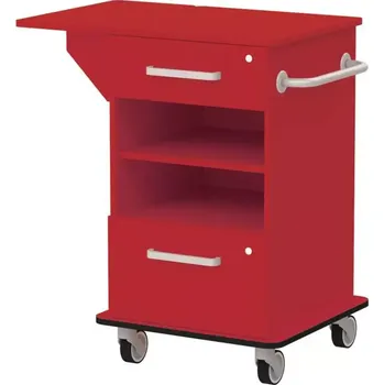 VIZITA 03 N mobilní vozík vizitový, korpus červená flamengo, čílka červená flamengo