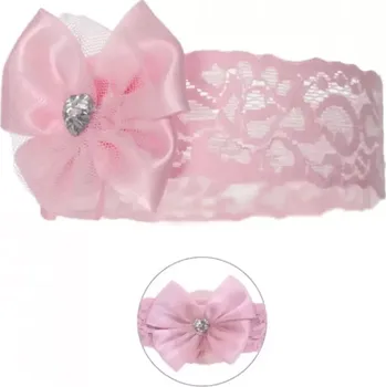 Kojenecká čepice Kojenecká čelenka Mašlička růžová