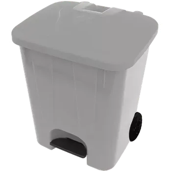 Odpadkový koš BRUNO - 85, koš nášlapný plastový s víkem, objem 85l, šedý