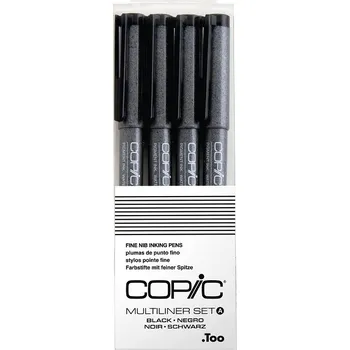 COPIC Technické linery COPIC, 4ks černé