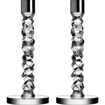 Svícen Orrefors, Svícny na klasické svíčky Carat 24,2 cm stříbrné 2 ks - Formadore