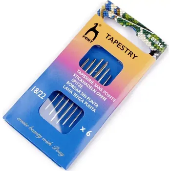 Vyšívací jehly tupé č. 18–22 - 6ks