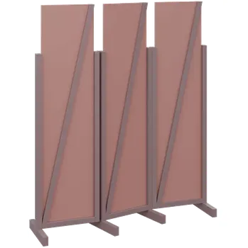 Paraván ATMOSFERE LINE 216, dřevěný 3-dílný paraván, mobilní, výška 1600 mm, rám sandy lilac, výplň antická růžová