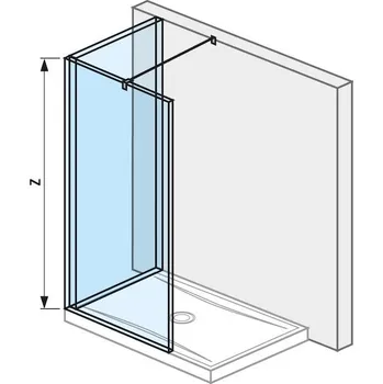 Skleněná stěna "L" pro sprchovou vaničku 1200x800 mm Cubito pure Stříbrná/Transparentní sklo H2694210026681
