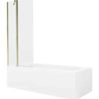 Vanová zástěna MEXEN/S - Vega obdélníková vana 170 x 70 cm s panelem + vanová zástěna 80, transparent, zlatá 550117070X9408115000