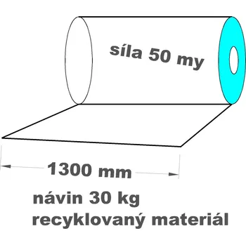 LDPE fólie 1300 mm 50 my 1 kg