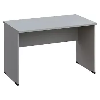 Psací stůl LP 27 - 12 stůl kancelářský, dřevěná podnož, deska 25 mm, široký 1200 mm, šedá