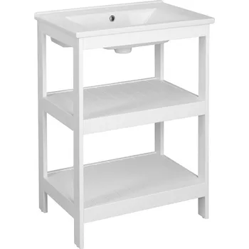 Koupelnový nábytek Aqualine Etide Policová umyvadlová skříňka 61,5x85x44 cm, bílá mat, ET610