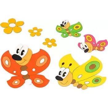 DoDo Dřevěná dekorace motýlci a kytičky