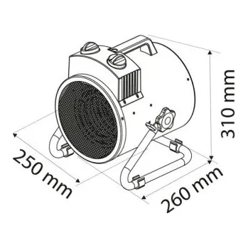 Autodílna ELEKTRICKÝ OHŘÍVAČ 3KW PRŮMYSLOVÝ, NASTAVITELNÝ, IPX4, 3KW, TOPEX, 90-068