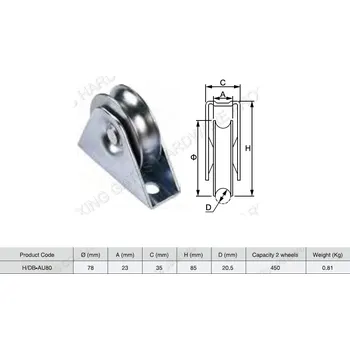 Pojezdové kolečko H/DB-AU80 pojezdové kolo se dvěma ložisky