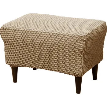 Napínací potah TiaHome Potah na taburet MALAGA Světle hnědý