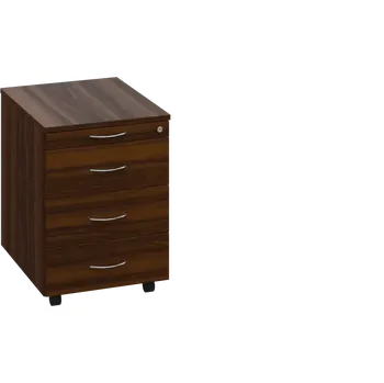 Zásuvkový kontejner EKC 2 - 01 kontejner pojízdný, 4-zásuvkový, deska 25 mm, centrální zámek, tužkovnice, ořech královský