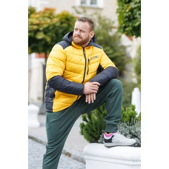 PitBull West Coast - pánská zimní bunda EVERGOLD žlutočerná 2XL
