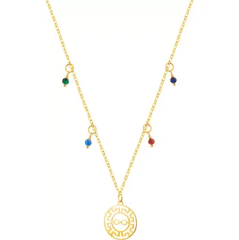 Náhrdelník Zlatý náhrdelník se sklem, anker - nekonečno - AP535-7313