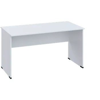 Psací stůl EPL 17 - 14 stůl kancelářský, dřevěná podnož, deska 18 mm, široký 1400 mm, bílá