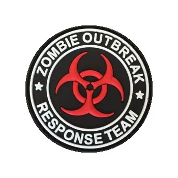 Nášivka PVC nášivka Zombie Oubreak, plná červená