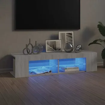 Obývací pokoj vidaXL TV skříňka s LED osvětlením 135x39x30 cm [804231] Barva: šedá sonoma