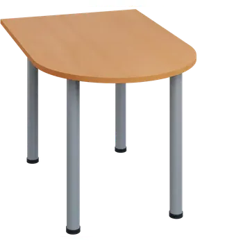 Stolová podnož LJ 28 - 12 přístavba jednací, kovová podnož stříbrná, síla desky 25 mm, široká 1200 mm, buk Royal