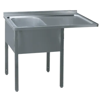 Sporák Stůl mycí 160x70x90 - 1x dřez 50x40x30 odkapávací plocha pravá | REDFOX - MSJOP/M 7016