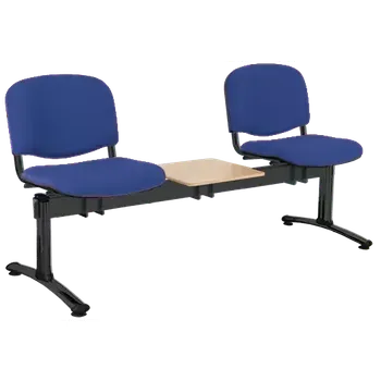 CL - 23 + D, čalouněná lavice do čekárny, 2-sedák, stolek, látka SUE - S 9 tmavě modrá, kostra černá
