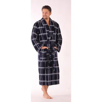 Dámský župan AKCE - Pánský župan 21125900 tm. modrý s kárem - Vestis L