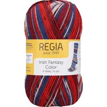 Příze Regia 4-Ply Irish Fantasy Color 3089 Red cottage (Ponožková příze Regia Irish Fantasy Color )