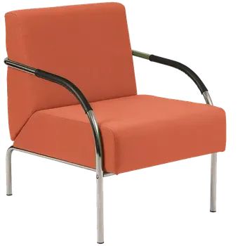 Křeslo SPA 1 chrom, látka SUE S 1447 - látka lososová