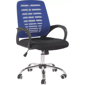 EMILY židle kancelářská, kříž chrom, MESH modrá