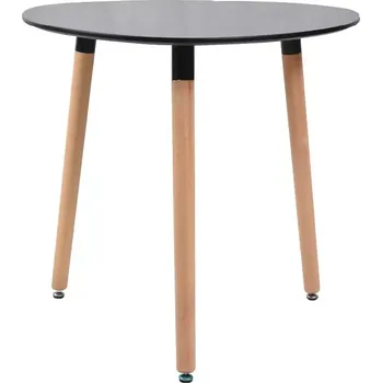 Jídelní stůl PORTO - 60 stůl s MDF deskou, nohy buk, průměr 600 mm, černý lak