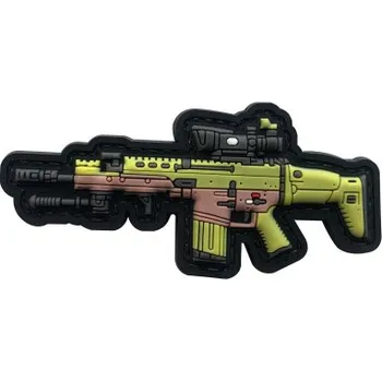 Nášivka 3D PVC velcro nášivka s motivem zbraně SCAR 2