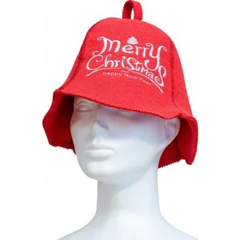 Dárková taška EVEI - Čepice do sauny Vánoce, vlna, univerzální, bíla