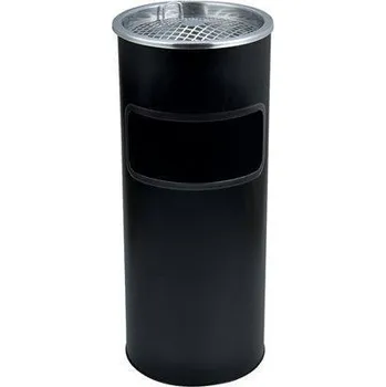 Odpadkový koš NO NAME Odpadkový koš s popelníkem, kovový, černý, 28l, 25x58cm