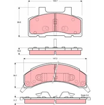 Brzdová destička Sada brzdových destiček, kotoučová brzda TRW GDB4005