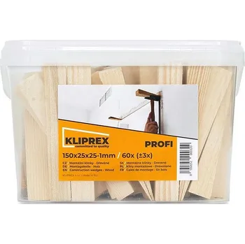 Obklad VAŠEK Klínky montážní dřevěné (vědro) | 150x25x25-1 mm 1bal/60ks