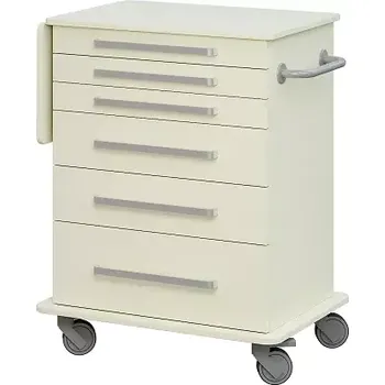 DEXTER 06 vozík asistenční, korpus a desky smetanová / zásuvky smetanová