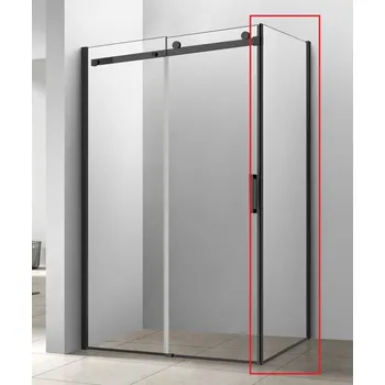 HOPA - Pevná stěna BELVER BLACK - Barva rámu - Černá, Pevná stěna - 90 Směr zavírání - Levé (SX), Výplň - Čiré bezpečnostní sklo - 8 mm BCBELV90PSBCL